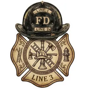 Firefighter Old School Maltese Cross Helmet Custom Made Helmet or Window Decal - FULLY CUSTOMIZABLE