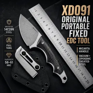 Mulight pocket tool-14C28N Steel Outdoor Utility Tool with Micarta Handle & Carry Sheath
