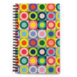 Copacetic Flower Pie Multi Colored Quilter's Dot Grid Spiral Notebook
