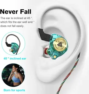 QKZ AK3 Wired Gaming Earbuds with MIC, In-Ear Headphones, 1DD 10mm Dynamic Driver, HiFi Stereo Sound, Noise Cancelling, Portable Gaming and Music IEM