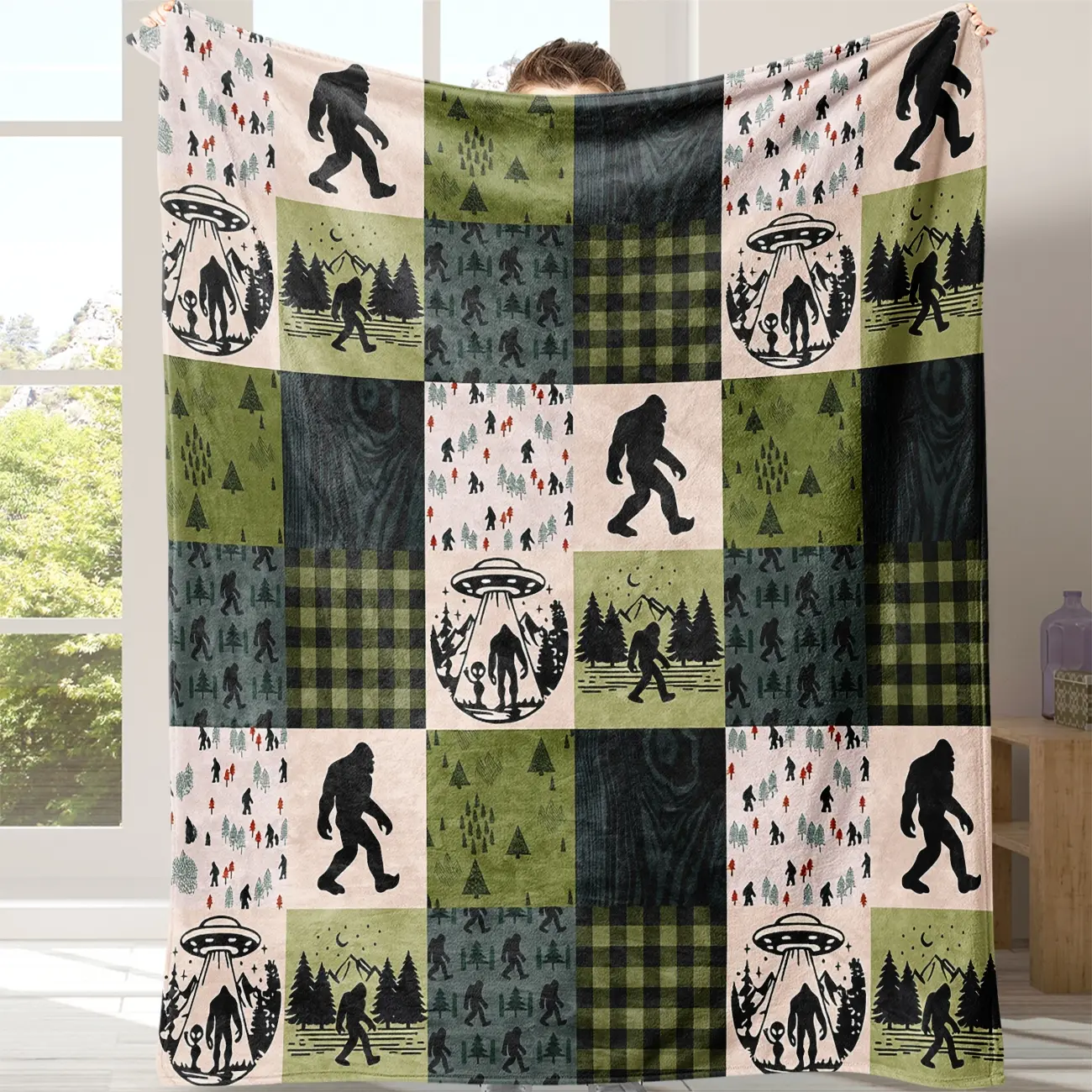 Warm Soft Flannel Figure Print Blanket, 1pc Large Foot Monster Blanket for Sofa Bed, Comfortable Lightweight Travel Camping Home Use, Decorative Giftable Blankets, Cozy Warm Blanket, Blanket Gifts