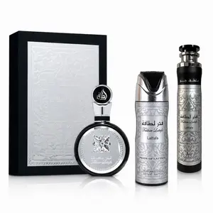 Lattafa Fakhar (3-Piece Bundle) for Men – Eau de Parfum 100ml + Perfume Spray 200ml + Air Freshener 300ml – Fresh Fruity Fragrance with Bergamot & Amber Wood Notes, Long-Lasting Scent