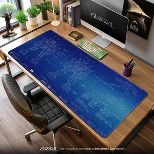 Gundam RX-78 Blueprint Mouse Pad - Mecha Schematic Gaming Desk Mat, Anime Tech Decor, Otaku Gift Idea