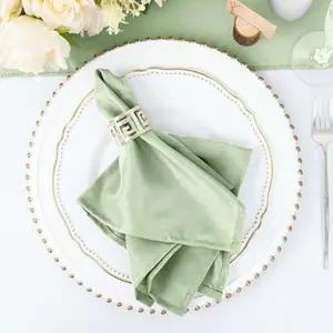 5 Pack Polyester 17"x17" Napkins Sage Green - Durable & Wrinkle Resistant Dinner Napkins