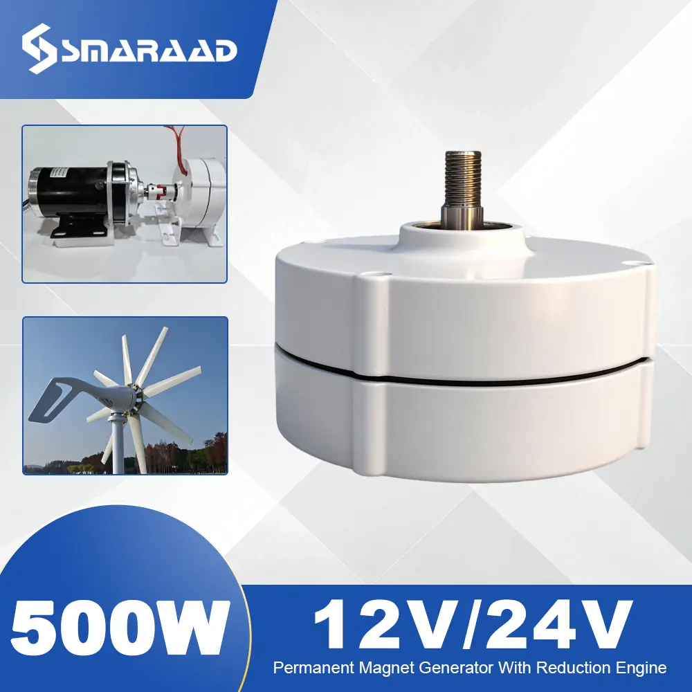 SMARAAD 500W Gearless Permanent Magnet PMG Wind Turbine Generator, High Eff. Single Shaft Power Gen. for DIY Users, Water Turbine Dynamo (Home Improvement Solar & Wind Power Application)