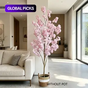 1pcs 100-220cm Artificial Cherry Blossom Tree, Modern Simple Style, Realistic Home Decor, Artificial Flower Tree, Indoor Office Wedding Party Decoration, Fake Blossom Tree #GLOBAL PICKS