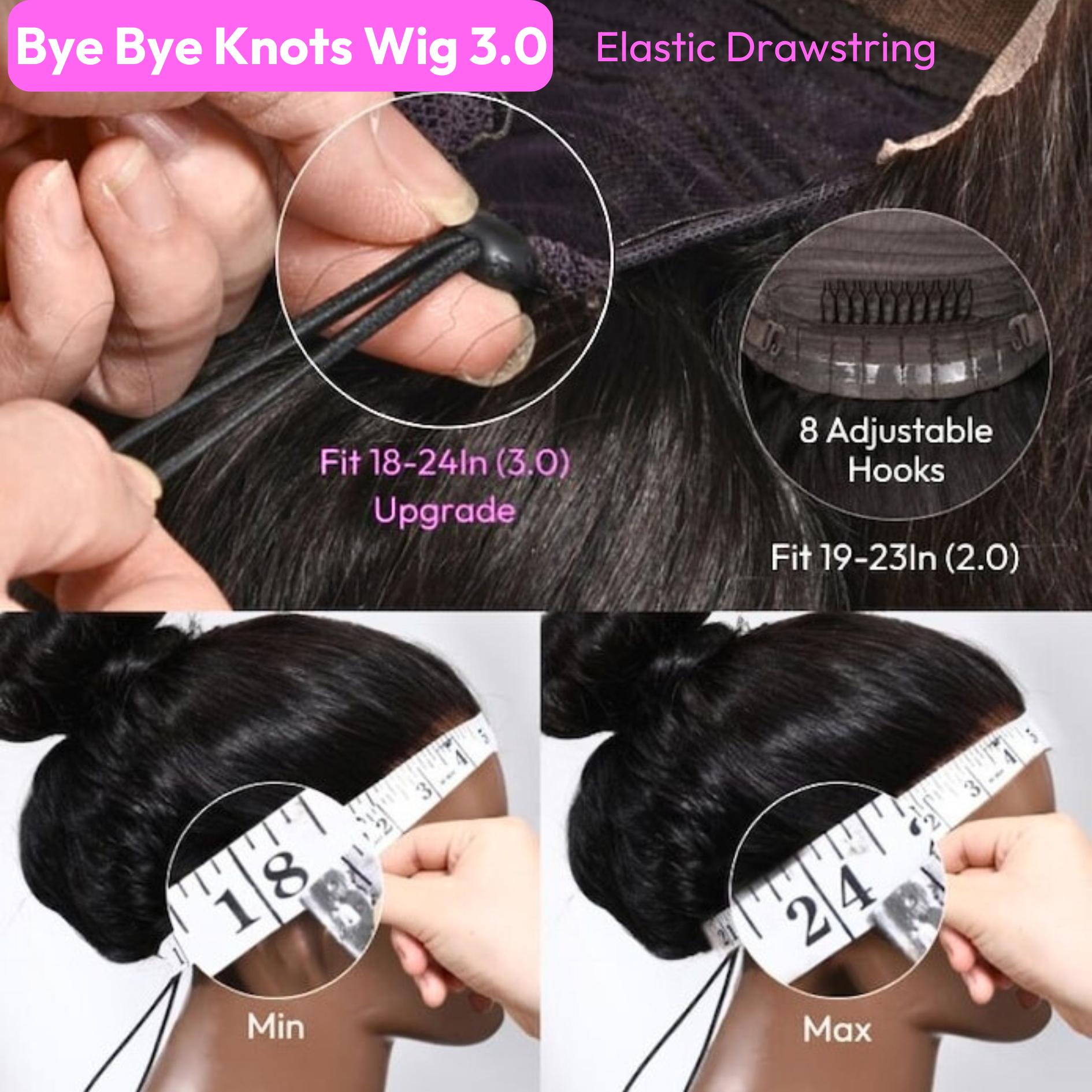【New In】UNice EasiContour V Part Black to Reddish Brown Ombre Yaki Straight Wig with Upgrade Drawstring Glueless Human Hair Wigs Beginners Friendly Easy Intall