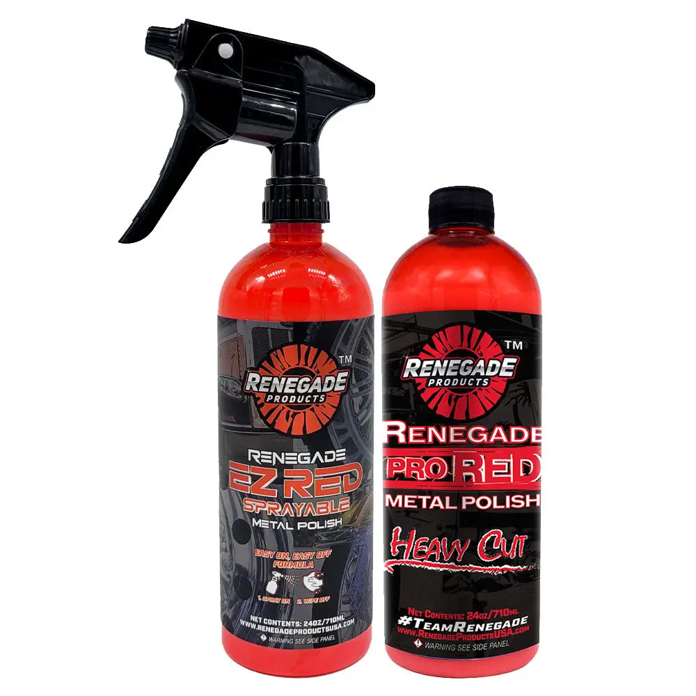 Renegade Products Metal Maintenance Bundle – Pro Red & EZ Red Polish Kit for Aluminum, Stainless Steel & Chrome Restoration Renegade Products Metal Maintenance Bundle – Pro Red & EZ Red Polish Kit for Aluminum, Stainless Steel & Chrome Restoration