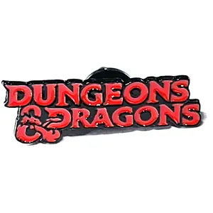 Dungeons and Dragons Red Logo Design Lapel Pin 2", Gift for D&D Gamer