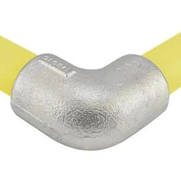 Global Industrial 798731 Galvanized Iron 90-deg Elbow Pipe Fitting - 1.25 in. Dia, with Set Screws, for Hand Railings