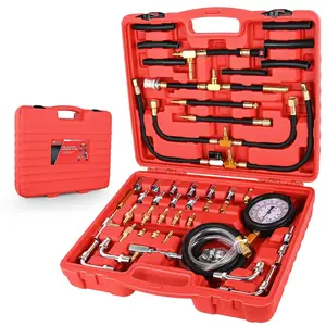 Nilight 48 pcs 0-140 PSI Fuel PSI Fuel Injection Pump Pressure Gauge Petrol Engine Diagnostic Tester Kit, Automotive Maintenance Tools