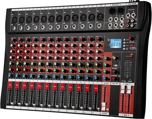 12  Mixer Audio Console, CT-120S Professional Music Mixer DJ Mixing Board with Reverb  MP3 Player 48V Phantom Power  USB Recording for Studio Karaoke Live Performance
