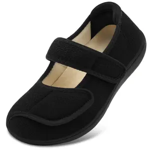 JOINFREE Womens Wide Diabetic Slippers Adjustable Comfort House Shoes Extra Wide Width Bedroom Slipper for Edema Swollen Arthritis Elderly Indoor Outdoor