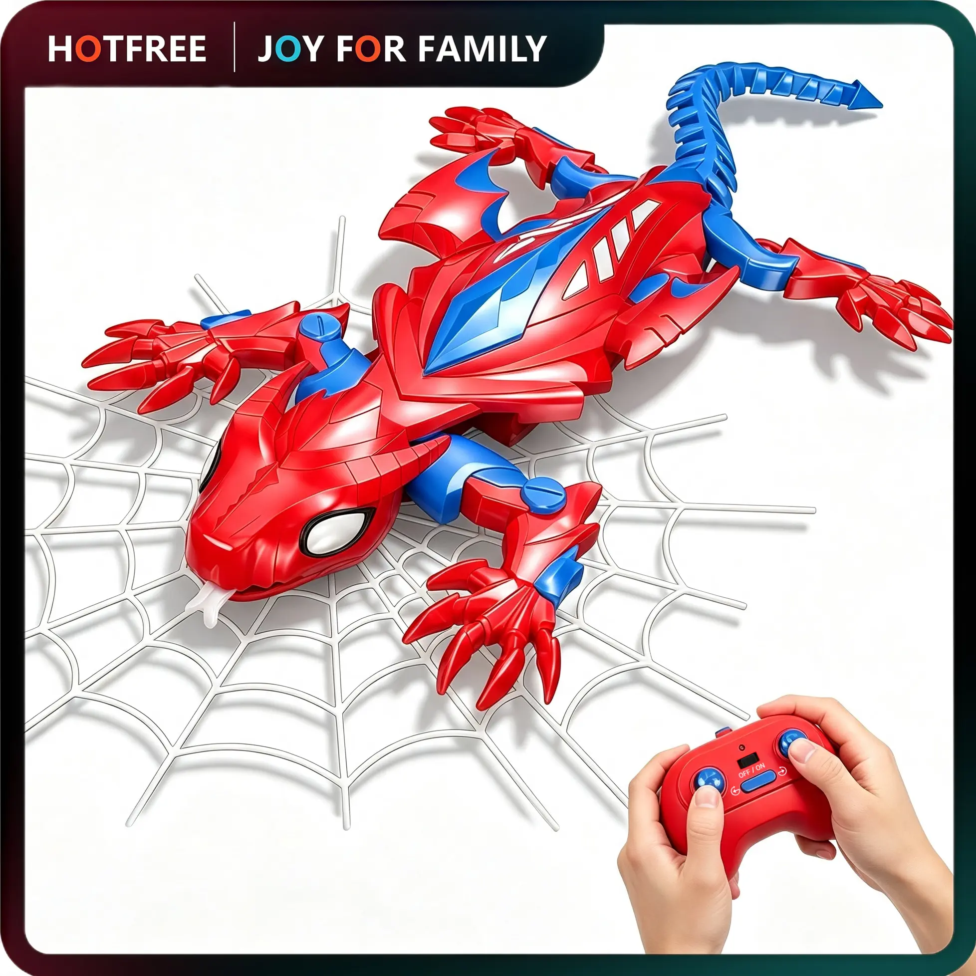 HOTFREE Durable Rechargeable Remote Control Wall Crawler Gecko Lizard Robot Toy - Interactive Kids’ Prank Toy with Ceiling Surprise, Rechargeable Interactive Robots for Boys & Girls Ages 4+ Birthday Christmas Gifts