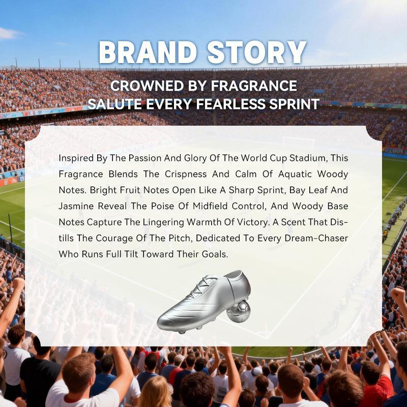 Deold World Cup Men's Perfume - Football Boot Design - Long-lasting Soft Fragrance - Athletic Wood