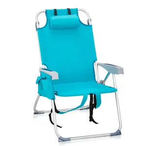 Mint Green Heightened Beach Chair, 63*70*99cm, Oxford Cloth & Silver White Aluminum Tube, 100kg Weight Capacity, Lightweight Foldable Portable Camping Chair, Lightweight Foldable Chair tiktokshopspringglowup,summervibes