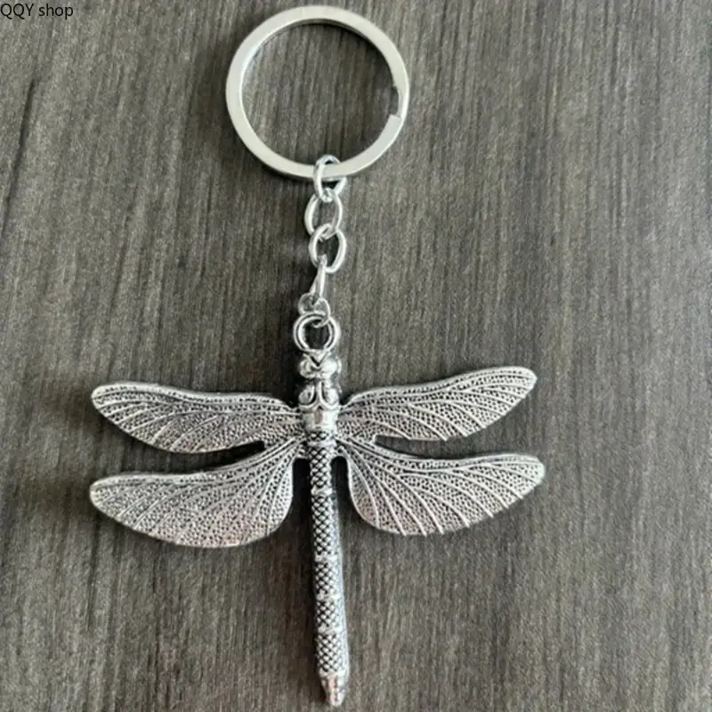 Retro Dragonfly Alloy Keychain - Whimsical Vintage Insect Bag Charm, Unisex Metal Pendant, Minimalist Stylish Decor, Funky Unique Accessories for Handbags, Backpacks, Holiday Gifts (Sports & Outdoor Accessory)