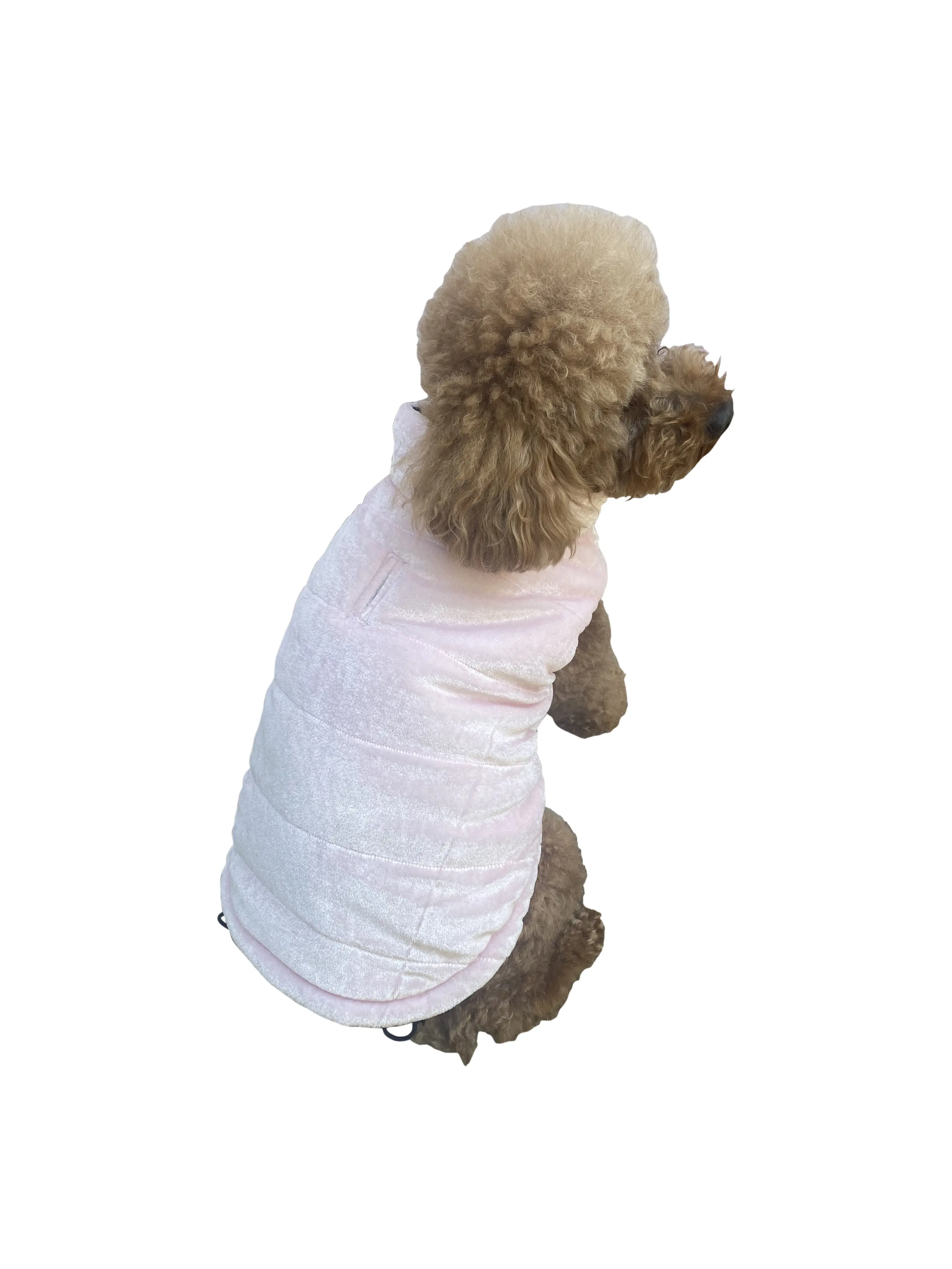 The Dog Squad Reversible Puffer Coat, Pink Velvet/Pink Leopard
