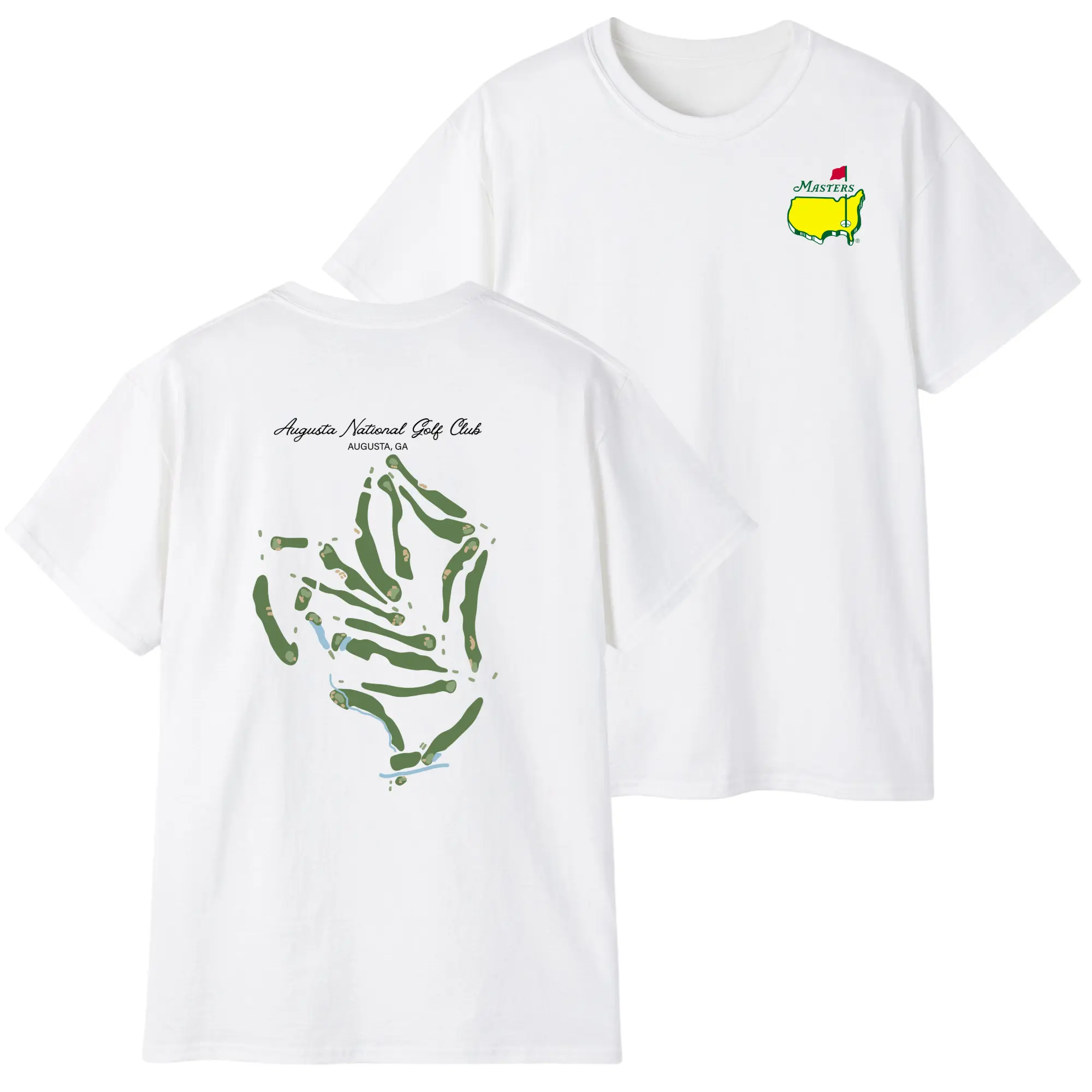 Augusta Georgia Golf Course Map T-Shirt – Vintage Inspired Golf Layout Graphic Tee, Classic Course Style Shirt, Unisex Cotton Top, TikTok Shop 2026 Trending