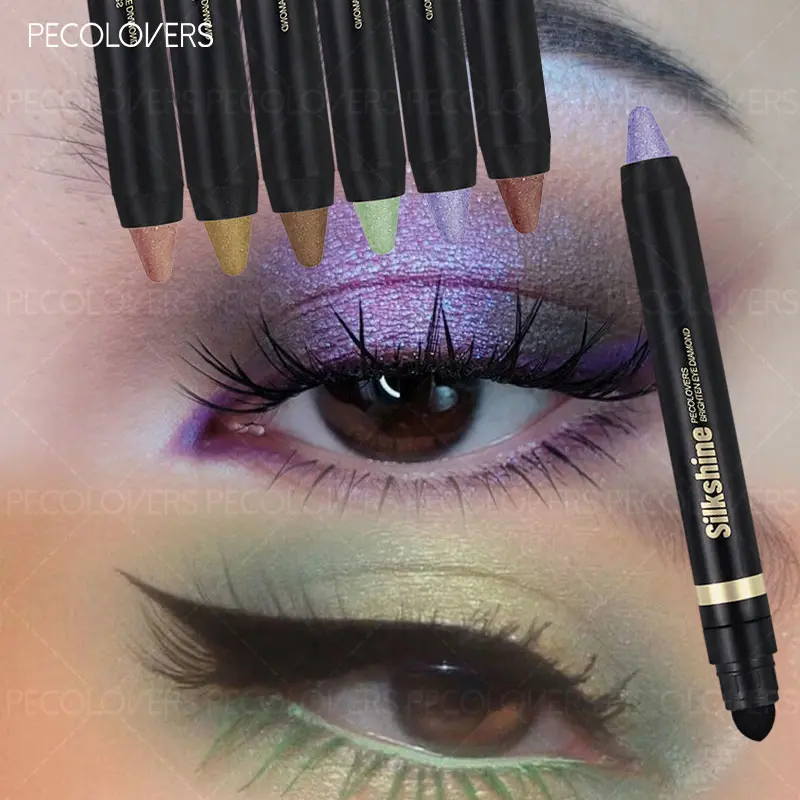 6pcs/set Smoky Eyeshadow Pencil Stick Waterproof Pearlescent Metallic Glitter Eye Shadow Highlighter Pen Makeup Tool