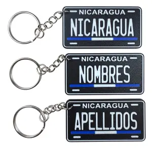 NICARAGUA Llavero de Plastico Personalizado Estilo Mini Placa 3D | Custom Names Keychain NICARAGUAN Mini License Plate Design | Llaveros Personalizados de Plastico PLA Plastic Keychains Nicaraguense