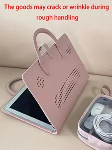 Women's Laptop Bag, Laptop Cover with Handle - Pink Synthetic Leather-like Laptop Case, Scratch-Resistant Protective Sleeve Compatible with MacBook, Lenovo - Lightweight Design for Office, Travel, School, Smooth Texture Finish