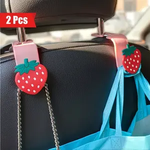 2pcs Fruit shaped car hooks, used for hanging bags and handbags, as well as hooks for rear seat backrests and headrests, Car Accessories Women