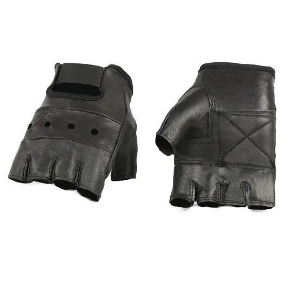 Vance Men’s Leather Fingerless Glove with Gel Palm