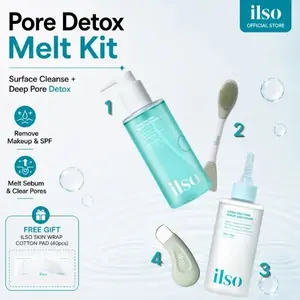 [ILSO Official] Pore Detox Melt Kit (4 Products) | Surface + Deep Pore Cleansing Routine | Makeup, SPF & Sebum Removal Kit