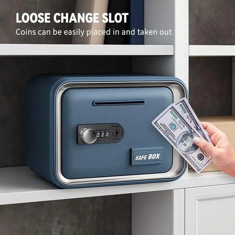 Household Mini Safe Cash Box with Lock, Lockable Money Jar Ideal Festival Gift