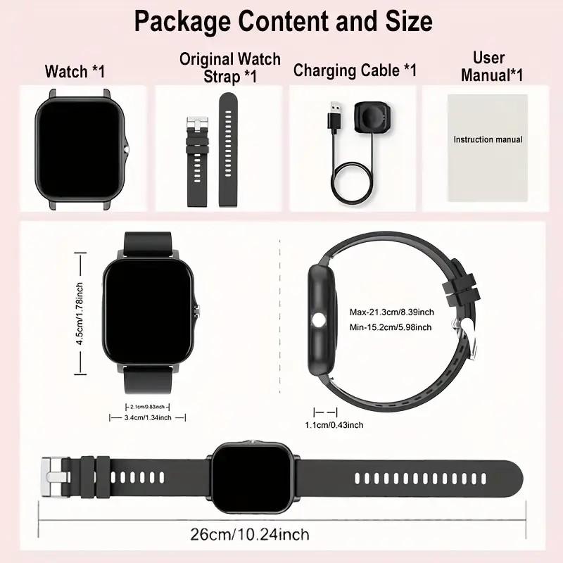 Father's Day and Summer Festivals:New Smartwatch (Black & Pink) Wearable Device Super Bowl, Super Bowl Outdoor Sports、Smart watch, wireless talking/dialing, multi-sport mode, call reminder and rejection, SMS reminder message reminder various APP reminders