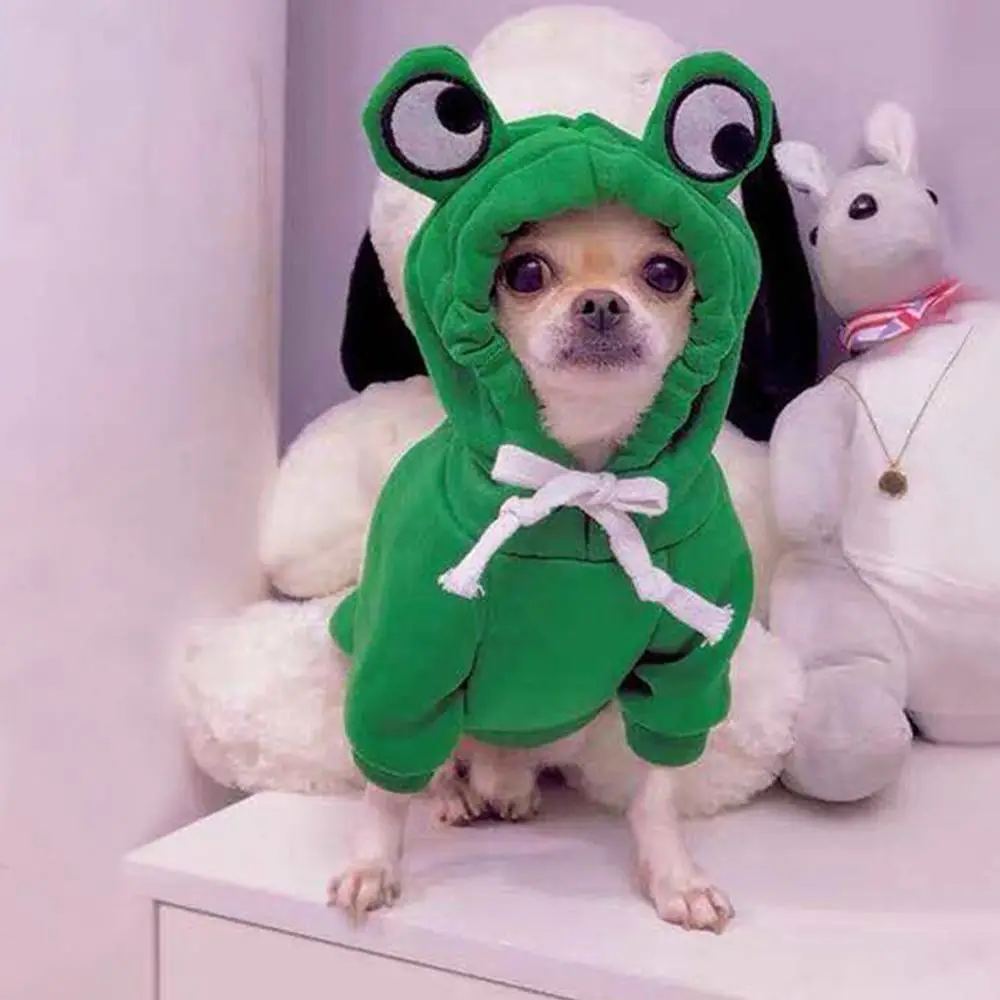 Cute Frog Design Pet Hoodie, Two-Leg Pullover Frog Hoodie for Dogs, Fashion Sweatshirt Winter Warm Clothes for Puppies, Fashionable Costumes