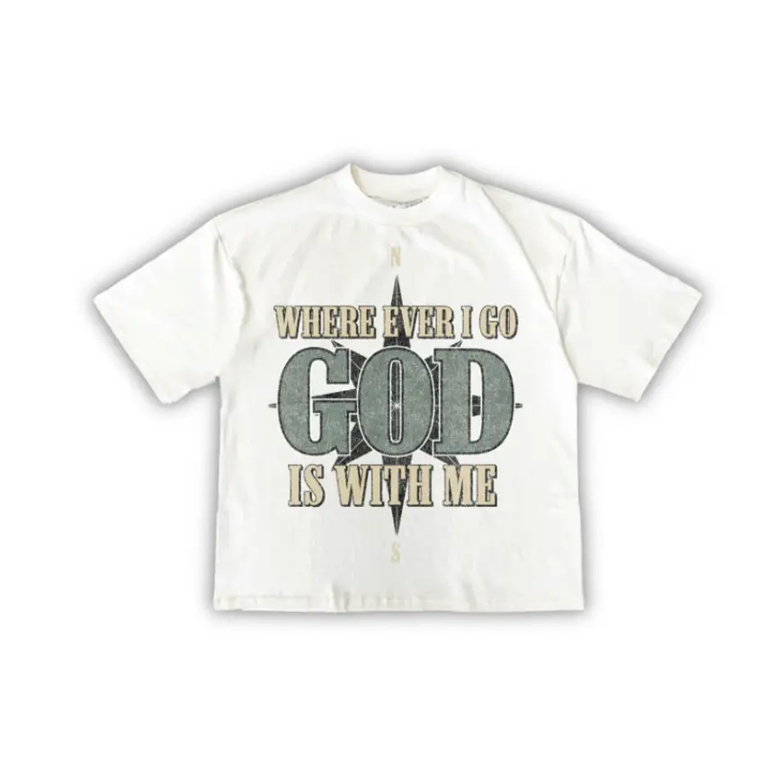 Vintage GOD IS WITH ME Short Sleeve Graphic T-Shirt, god apparel, christian clothing Menswear Top Tshirt Streetwear