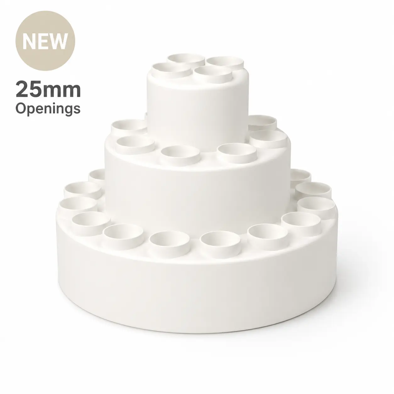 25mm Round Beadable Pen Display Stand, 28-Hole No Wobble Pen Holder
