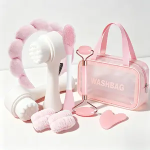 All Inclusive 8pcs Beauty Tool Kit with Gift Packaging Professional Facial Massage Tools for At Home Spa Experience Ideal Birthday Present Relief Roller Ice Roller Face derma stamp