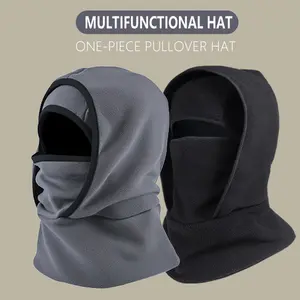 Outdoor Winter Warm Hat Neckband Integrated Cycling Mask Sports Ski Head Cover Neck Windproof Cold Pullover Hat Winter Face Mask Thermal Polar Fleece Hood Windproof Ski Mask for Men Women, Convertible Warm Face Cover Hat Scarf