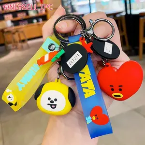 Anime Cartoon BT21 Shooky Cooky Flatback Charm Pendant Set Toy Kawaii Popular Doll Y2K Fashion Cute Backpack Keychain Pendant Gift for Girls - Adorable Character Designs for Collection or Decoration