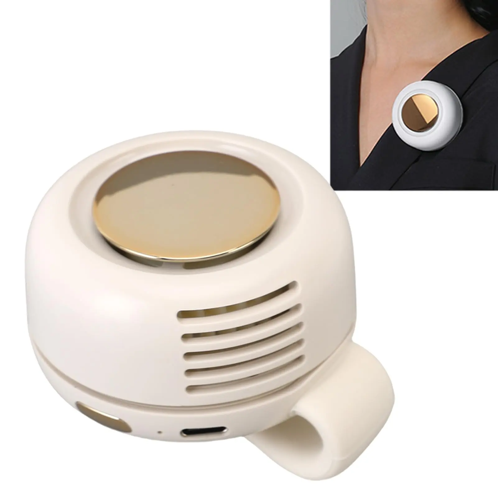 Small Clip Fan, Personal Waist Fans,Portable Silent Mini Bladeless Fan Clip On for Shirt ,Hands-Free Personal Clip Fans 3 Speeds,Clips on Waist Neck Fanes for Outdoor,Camping,Travel,Office (White)