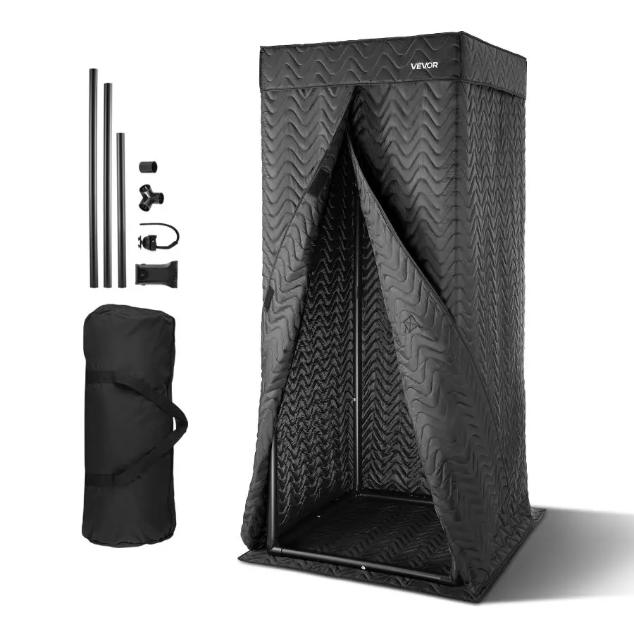VEVOR Portable Vocal Recording Booth (6.56 ft) with Travel Bag, Hand Tool Accessory for Voiceover Users, Portable Booth