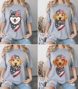 50 Breeds Patriotic USA Graphic Tee, America's 250th Anniversary Dog T-Shirt,  Sport Grey, Cute Puppy Independence Day Shirt for Dog Lovers, Cozy Gildan Unisex Pet Lover Gift-Howard SF