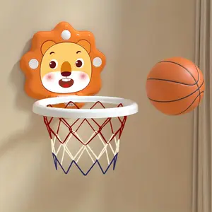 Youngsters' Cartoon Animal Basketball Hoop Set with Mini Balls & Pump, Wall-Mounted, Indoor/outdoor Playset for Boys & Girls Ages 3+