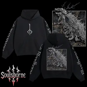 [Soulsborne Style] Vintage Grim Style Vicar Amelia - Bloodborne Unisex Hoodie, Soulsborne Gaming Apparel, Game Shirt, Video Game Clothes, Boy Merch, Gift For Him, Gift For Her, Soulslike Streetwear