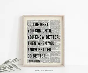 [UNFRAMED POSTER] Motivational Print, Do The Best You Can, Affirmations Quote, Inspirational Wall Art, Encouragement Gift for Kids, Classroom Office Decor