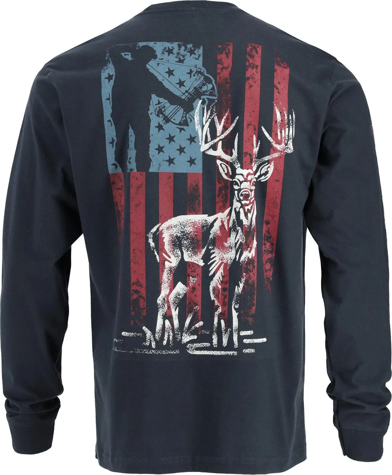 Men's Flag Stag Long Sleeve T-Shirt Made in the USA
