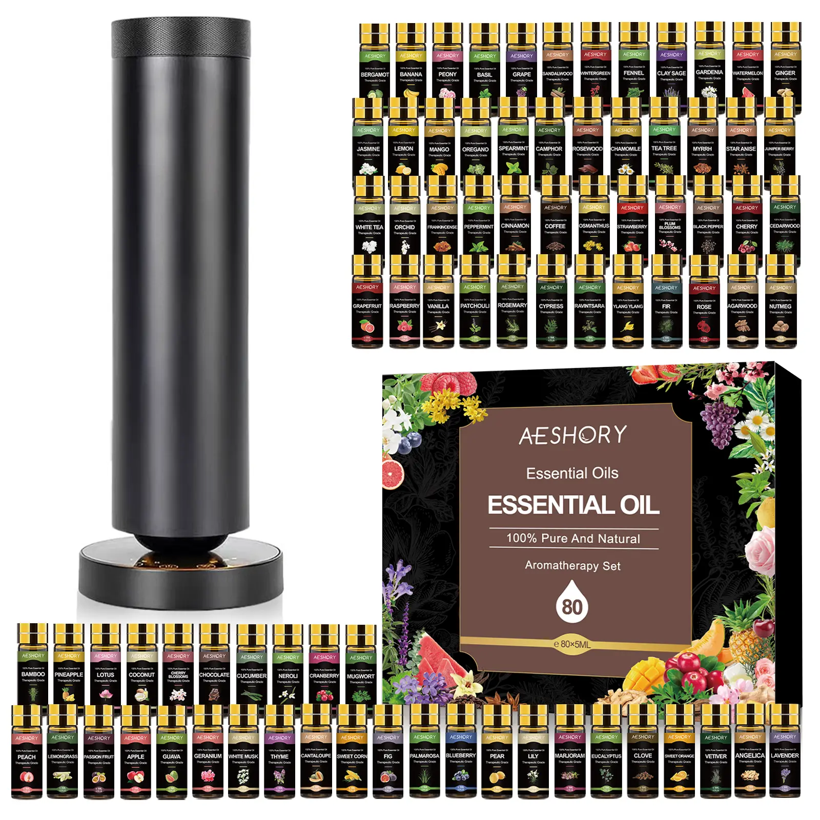 Waterless Scent Diffuser Starter Kit - Suitable for Home and Hotel Series Air Diffuser, 800 Square Inches of Coverage, Remote Control