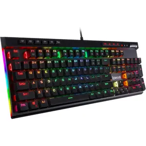 Redragon K580 VATA RGB LED Backlit Mechanical Gaming Keyboard with Macro Keys & Dedicated Media Controls, Hot-Swappable Socket, Onboard Macro Recording (Blue Switches)