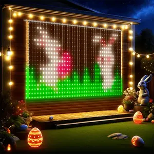 Smart RGB LED Curtain Lights 400LEDs Christmas Decorative Lights APP Controlled DIY Text Animation Music Sync for Home Christmas Halloween Bedroom Event Party Multi-Room Decoration