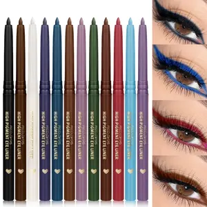 12pcs/set Colorful Eyeliner Pen, Waterproof and Sweatproof, Highly Pigmented, Silky, Smooth, Rich in Color, Durable, Qucik Makeup, Eye Makeup Product