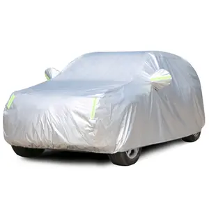 Universal Multi-Size Polyester All-Season Car Cover, Indoor/Outdoor Protector with Reflective Strips, Waterproof, UV & Snow Protection for SUV Series Vehicles garage parking