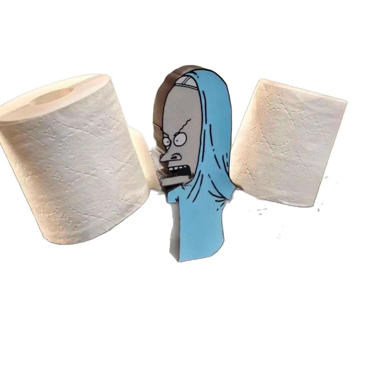 Freestanding Cute Cartoon Toilet Paper Holder - American Style Portable Bathroom Storage Rack, Convenient Decorative Dispenser for Home (Adds Humor to Decor, Includes Bag)